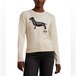 Lauren Ralph Lauren Intarsia-Knit Dachshund Cotton Sweater